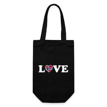 Love - Norway Flag - Norge - Norwegen - Gift Bag for Bottles - black - Front