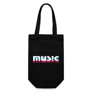 Lettrage de musique 3D avec étoiles - Sac à bouteille - noir - Devant