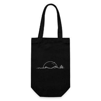 Sunset Wave Over Mountain Pines - Gift Bag for Bottles - black - Front