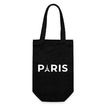 Pariser Eiffelturm – Souvenirtypografie Frankreich - Geschenkbeutel für Flaschen - Schwarz - Vorne