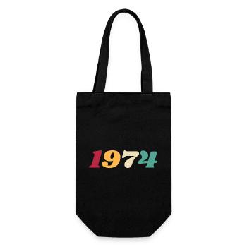 1974 Cadeau 1974 Anniversaire 1974 Rétro 1974  - Sac à bouteille - noir - Devant