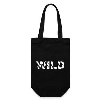 Wilder Pinselstrich Schriftzug - Geschenkbeutel für Flaschen - Schwarz - Vorne