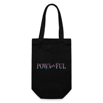 Powherful Frauen Power - Geschenkbeutel für Flaschen - Schwarz - Vorne