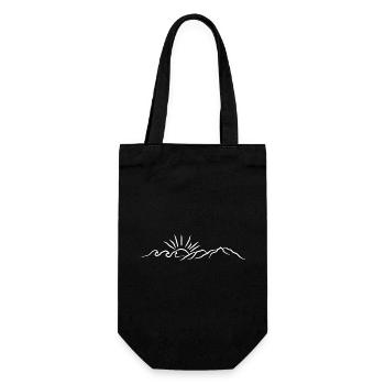 Sommer Berge Wellen Sonne Sommer Reisen  - Geschenkbeutel für Flaschen - Schwarz - Vorne