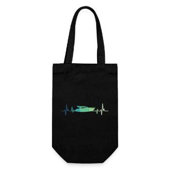 Motorboot Heartbeat Yachtkapitän - Geschenkbeutel für Flaschen - Schwarz - Vorne