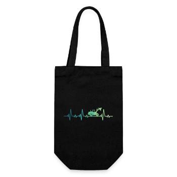 Radlader Heartbeat Bulldozer - Geschenkbeutel für Flaschen - Schwarz - Vorne