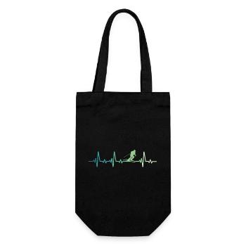 Skiing Skiing Heartbeat Skiing - Gift Bag for Bottles - black - Front