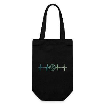 Volleyball heartbeat volleyball volleyball player - Gift Bag for Bottles - black - Front
