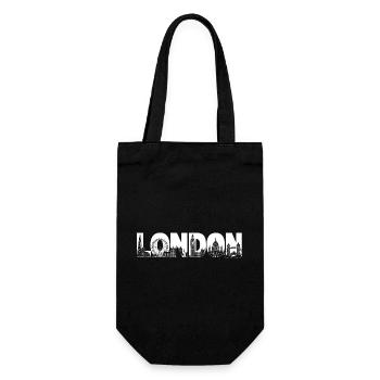 London Großbritannien England Silhouette  - Geschenkbeutel für Flaschen - Schwarz - Vorne