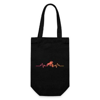 Pferde-Sonnenuntergang-Herzschlag-Reitgeschenk - Geschenkbeutel für Flaschen - Schwarz - Vorne