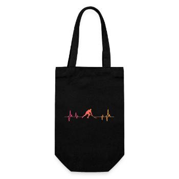 Feldhockey, Sonnenuntergangsherzschlag, Feldhockey - Geschenkbeutel für Flaschen - Schwarz - Vorne