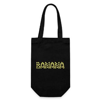 Cartoony banana typography - Gift Bag for Bottles - black - Front
