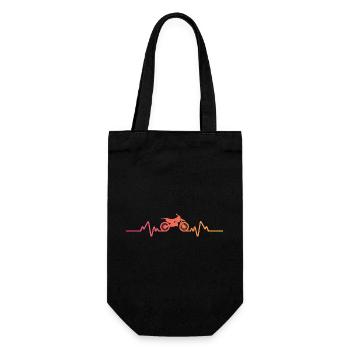 Motocross sunset heartbeat dirt bike - Gift Bag for Bottles - black - Front