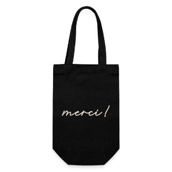MERCI - Geschenkbeutel für Flaschen - Schwarz - Vorne