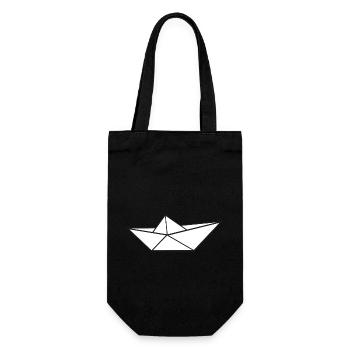 A Ship Paper Boat a Paper Boat Boats - Gift Bag for Bottles - black - Front