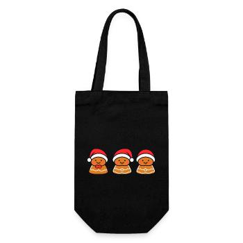 Lebkuchenmann - Geschenkbeutel für Flaschen - Schwarz - Vorne