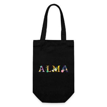 ALMA name decorated with flowers - Gift Bag for Bottles - black - Front