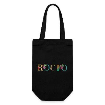 ROCIO name decorated with flowers - Gift Bag for Bottles - black - Front