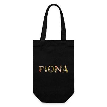 Le nom de FIONA décoré de fleurs - Sac à bouteille - noir - Devant