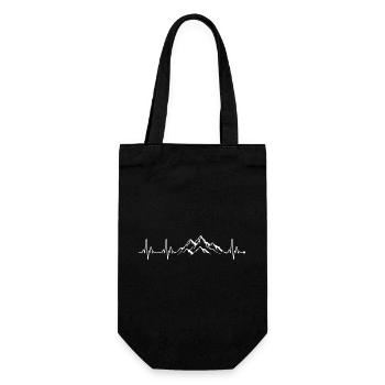 Mountain Heartbeat Ridge Line Art - Gift Bag for Bottles - black - Front