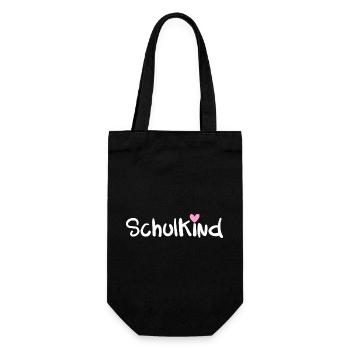 SCHULKIND Einschulung Schulanfang Klasse 1 - Geschenkbeutel für Flaschen - Schwarz - Vorne