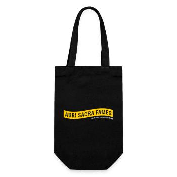 Auri sacra fames (Latin) >Vectorgraphic - Gift Bag for Bottles - black - Front
