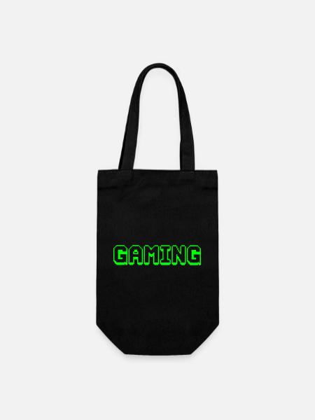 Neon Pixel Gaming Design - Geschenkbeutel für Flaschen - Schwarz