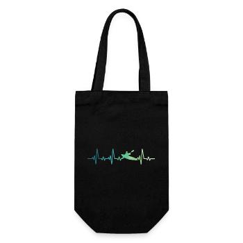Canoeist Kayak Heartbeat Canoe - Gift Bag for Bottles - black - Front