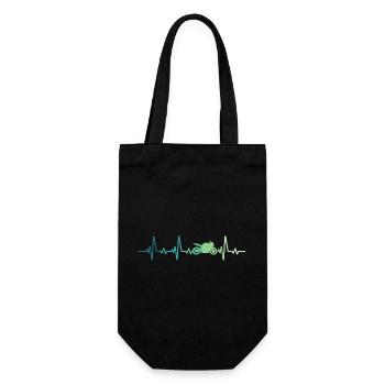 motorcycle biker heartbeat motorcycle - Gift Bag for Bottles - black - Front