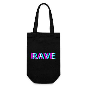 Rave Neon Techno Festival Design - Geschenkbeutel für Flaschen - Schwarz - Vorne