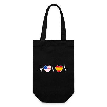 Espagne USA Amérique Battement de cœur Amour Amitié - Sac à bouteille - noir - Devant
