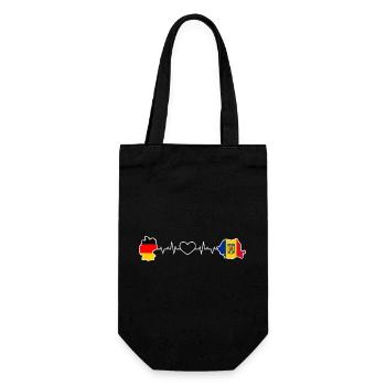 Heartbeat of Germany and Romania - Gift Bag for Bottles - black - Front