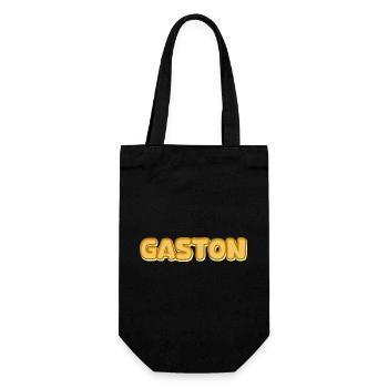 Vorname Gaston - Geschenkbeutel für Flaschen - Schwarz - Vorne