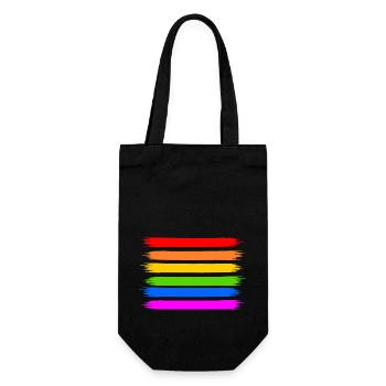 Regenbogen Regenbogenfahne - Geschenkbeutel für Flaschen - Schwarz - Vorne