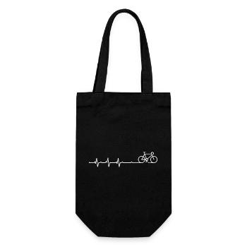 Heartbeat Bicycle Line Art - Gift Bag for Bottles - black - Front