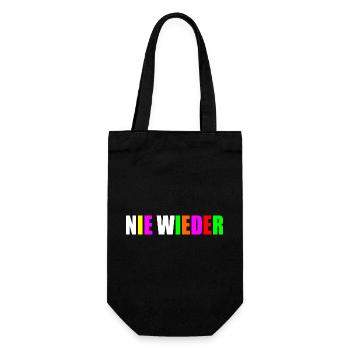 Nie wieder - Geschenkbeutel für Flaschen - Schwarz - Vorne