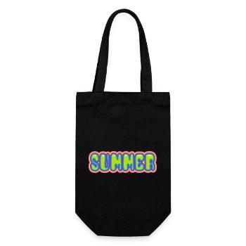 Sommer - Sonne - Urlaub - gute Laune - Geschenkbeutel für Flaschen - Schwarz - Vorne