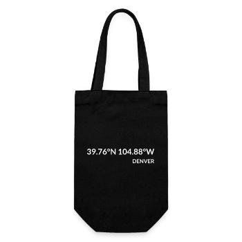 Denver Colorado USA Koordinaten - Geschenkbeutel für Flaschen - Schwarz - Vorne