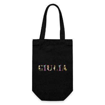 Le nom de GIULIA décoré de fleurs - Sac à bouteille - noir - Devant