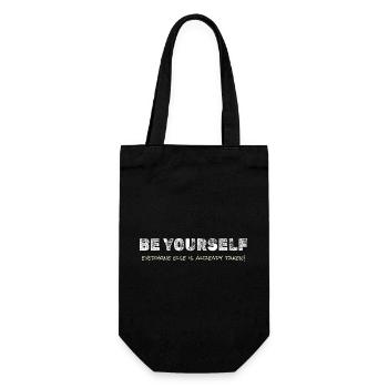 Be Yourself – Motivational Tee - Gift Bag for Bottles - black - Front