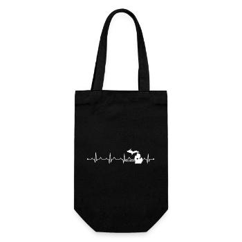 Michigan State Heartbeat EKG USA Pride Mitten Art - Sac à bouteille - noir - Devant