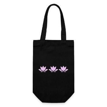 Lotus Flower Lotus Flower Flower Pastel Flower Yoga - Gift Bag for Bottles - black - Front