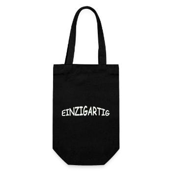 einzigartig- - Geschenkbeutel für Flaschen - Schwarz - Vorne