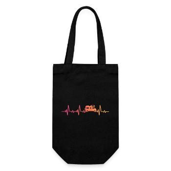 Sunset Heartbeat Camping Motorhome - Gift Bag for Bottles - black - Front
