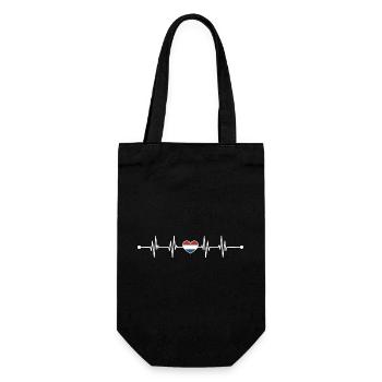 Heartbeat netherland flag - Gift Bag for Bottles - black - Front