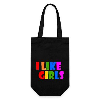 I like girls - Geschenkbeutel für Flaschen - Schwarz - Vorne