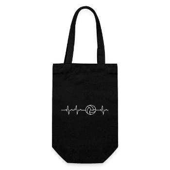 Volleyball Volleyballer Herzschlag - Geschenkbeutel für Flaschen - Schwarz - Vorne