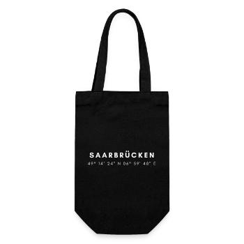 Saarbrücken Koordinaten - Geschenkbeutel für Flaschen - Schwarz - Vorne