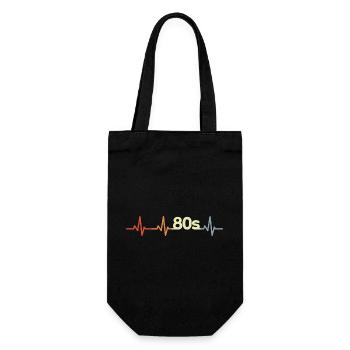 80er Jahre EKG - Geschenkbeutel für Flaschen - Schwarz - Vorne