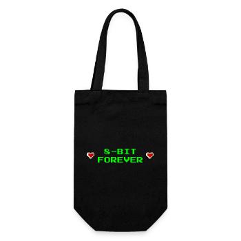 8-Bit Forever – Retro Gamer Tee - Gift Bag for Bottles - black - Front